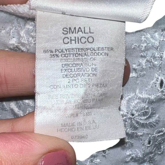 Adonna Vintage Nightgown Light Blue Eyelet Lace Cotton Blend Small - Picture 6 of 8